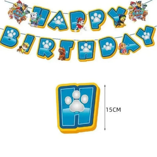Décoration anniversaire Pat Patrouille : guirlande Happy Birthday