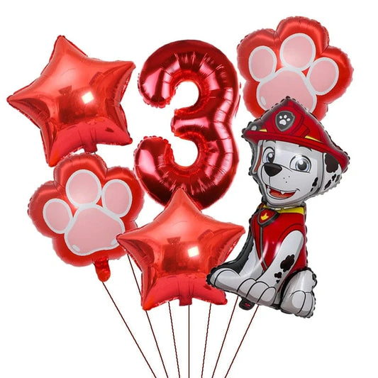 Décoration anniversaire Pat Patrouille : kit ballons 3 ans Marcus