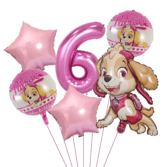 Décoration anniversaire Pat Patrouille : kit ballons 6 ans Stella