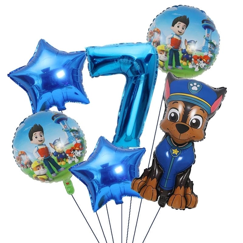 Décoration Anniversaire Pat Patrouille : Kit Ballons 7 Ans Chase