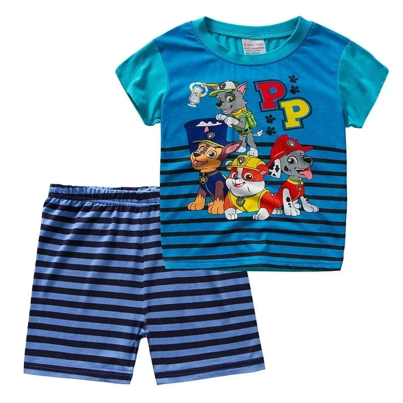 Pyjama Pat Patrouille été : Chase Ruben Marcus et Rocky