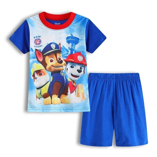 Pyjama Pat Patrouille été : Chase Ruben Marcus prêts pour l'action