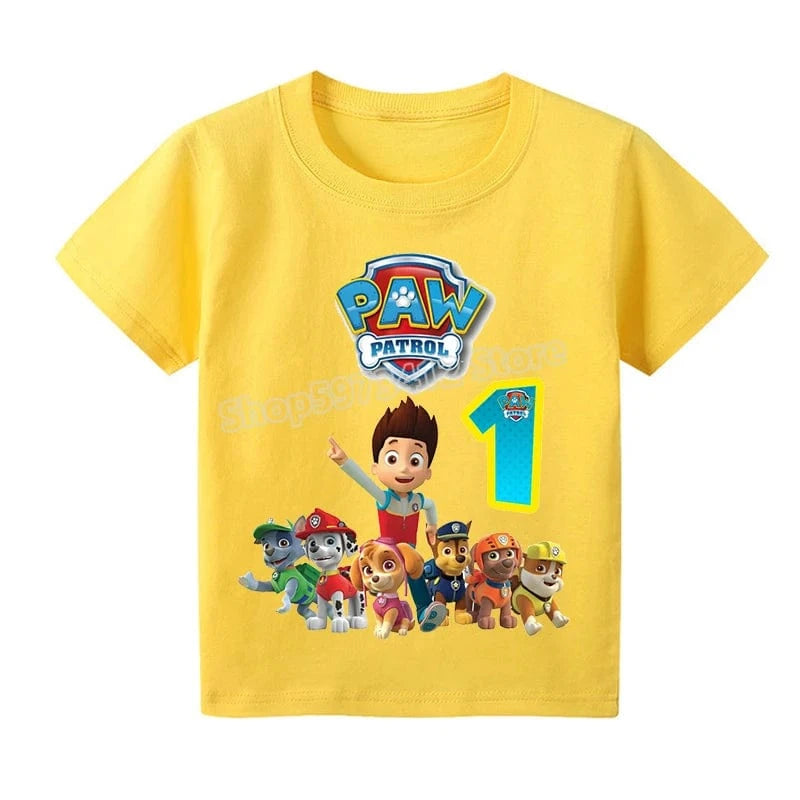 T-Shirt Pat Patrouille : l'équipe au complet (chiffre au choix)