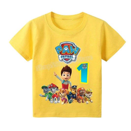 T-Shirt Pat Patrouille : l'équipe au complet (chiffre au choix)