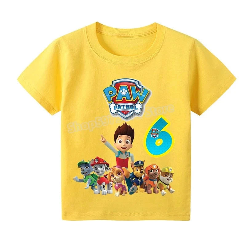 T-Shirt Pat Patrouille : l'équipe au complet (chiffre au choix)