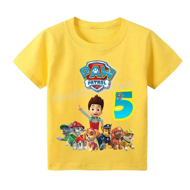 T-Shirt Pat Patrouille : l'équipe au complet (chiffre au choix)