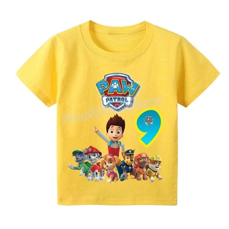 T-Shirt Pat Patrouille : l'équipe au complet (chiffre au choix)