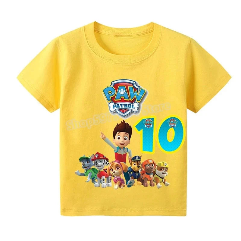 T-Shirt Pat Patrouille : l'équipe au complet (chiffre au choix)