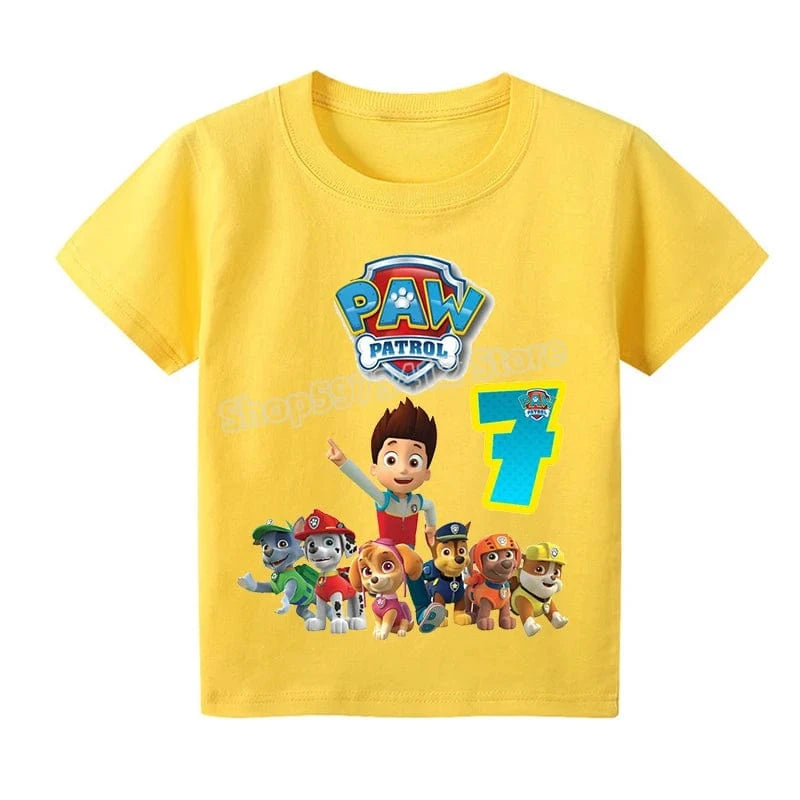 T-Shirt Pat Patrouille : l'équipe au complet (chiffre au choix)
