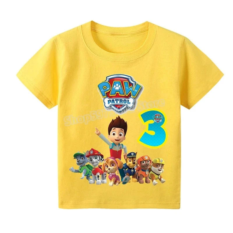 T-Shirt Pat Patrouille : l'équipe au complet (chiffre au choix)