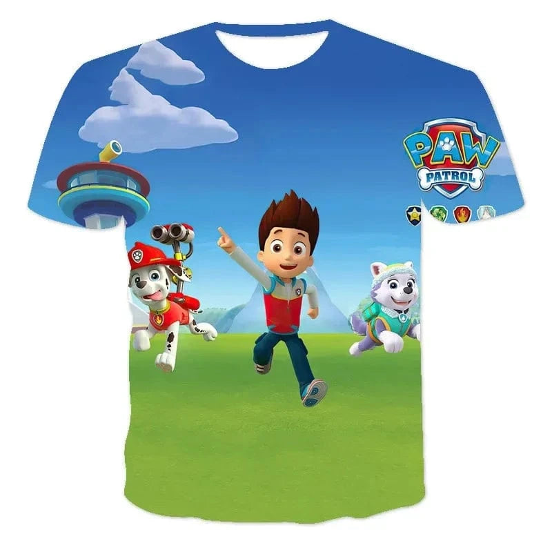 T-Shirt Pat Patrouille : Ryder joue avec les chiots