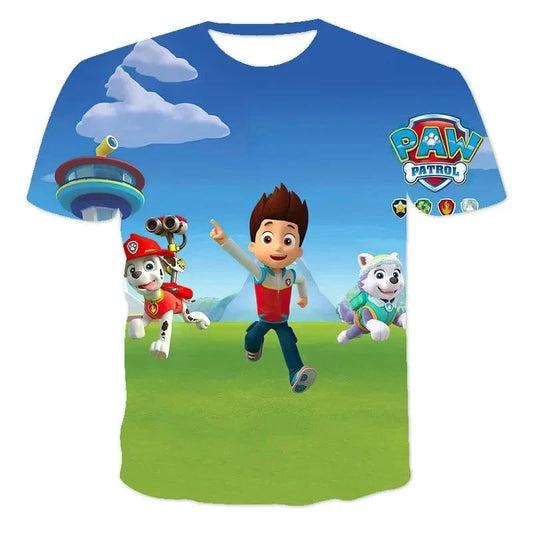 T-Shirt Pat Patrouille : Ryder joue avec les chiots